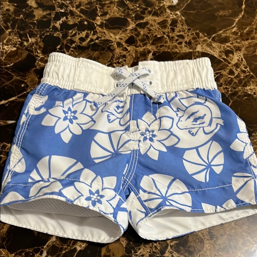 GAP Baby blue White swim trunks